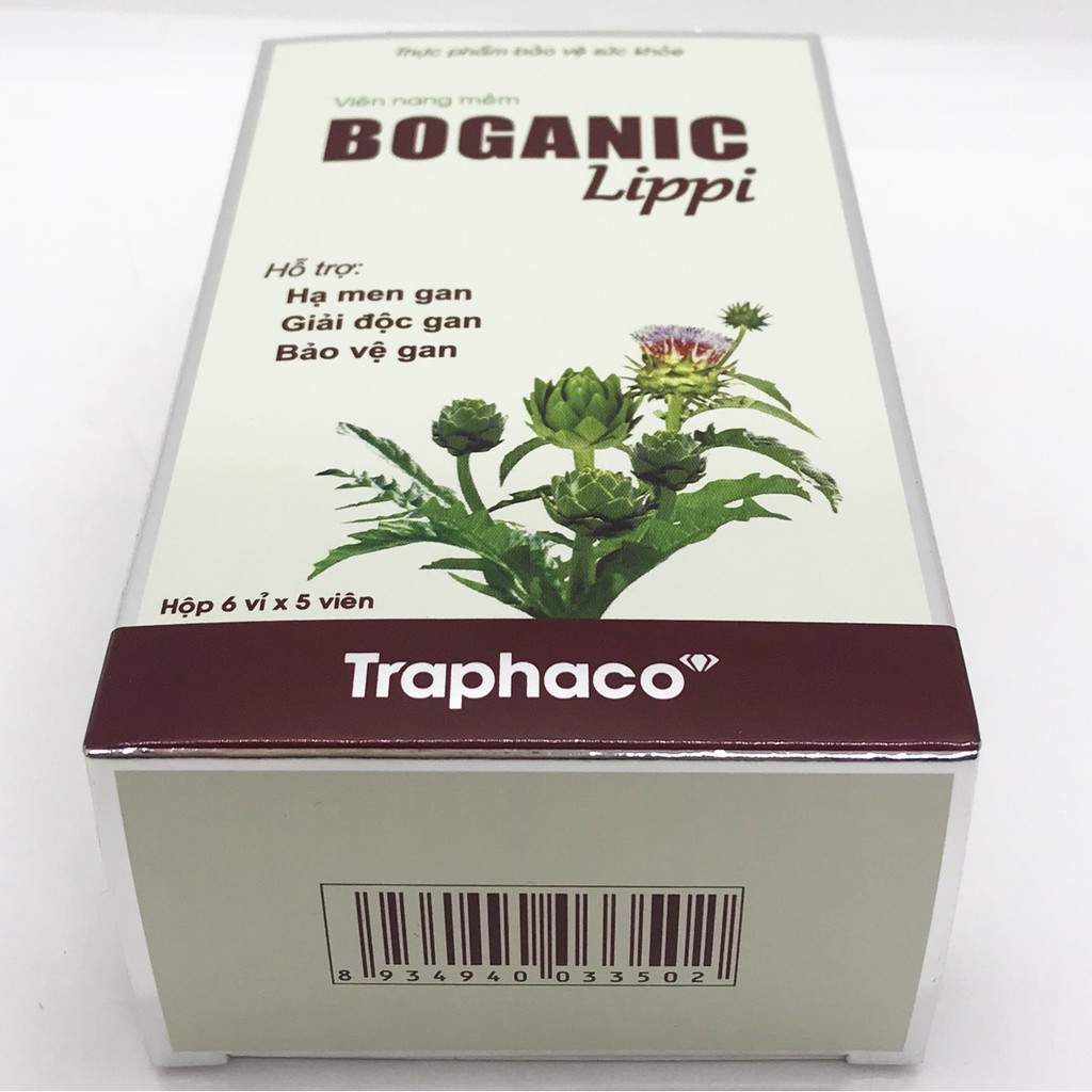 Boganic Lippi giải độc gan hỗ trợ hạ men gan (Hộp 6 vỉ x 5 viên)