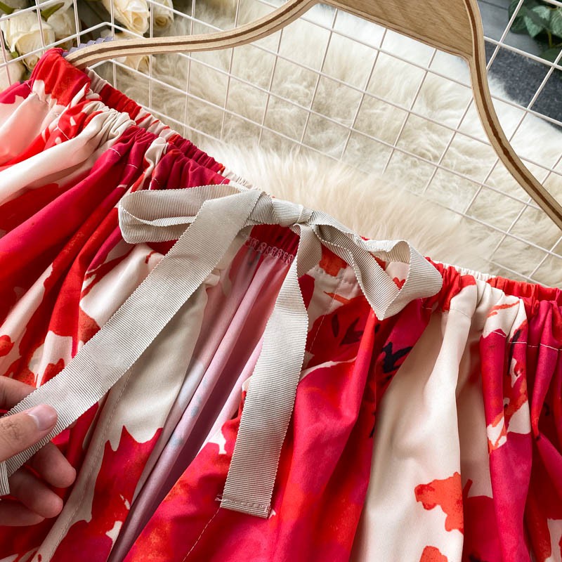 Váy Hoa Trễ Vai LANANA CLOTHING Dáng Suông Size 50kg -60kg | BigBuy360 - bigbuy360.vn