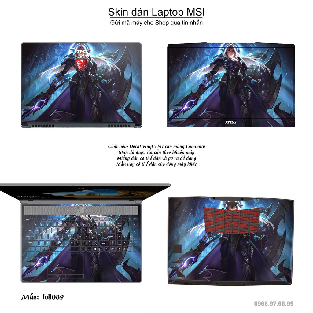 Skin dán Laptop MSI in hình Liên Minh Huyền Thoại nhiều mẫu 12 (inbox mã máy cho Shop)