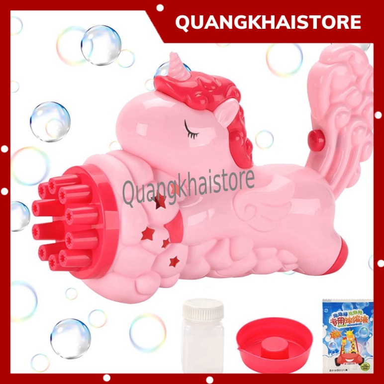 Súng bắn bong bóng kỳ lân cho trẻ. Trò chơi bắn bong bóng ngoài trời