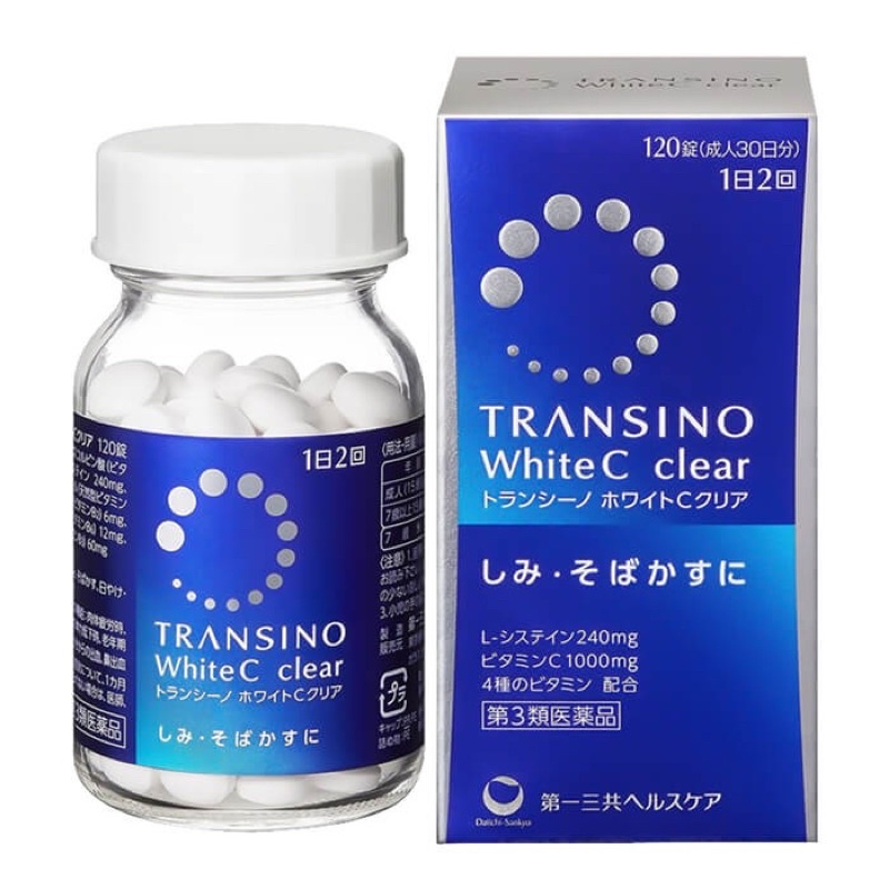 Viên Uống Trắng Da Transino White C Clear Mẫu Mới hàng mới về