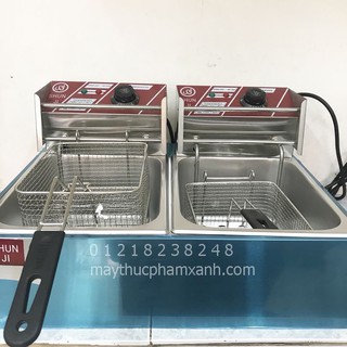 Bếp chiên bằng điện 2 ngăn, bếp chiên gà rán khoai tây bằng điện