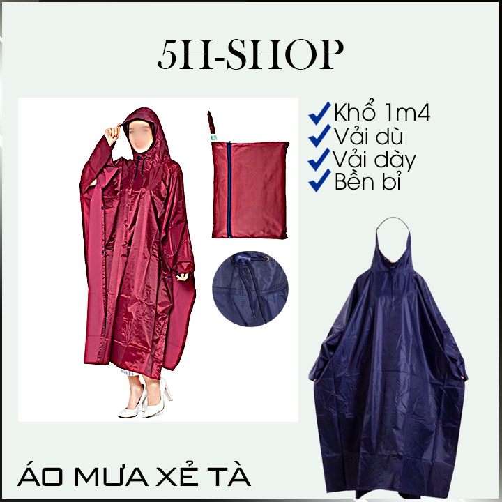 Áo Mưa Xẻ Tà - Size 1m4 - Chất lượng tốt - Phụ Kiện không thể thiếu khi trời mưa.