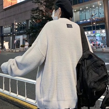 Áo khoác nam oversize chất len dày dệt lỏng thời trang Unisex phong cách Hàn Quốc