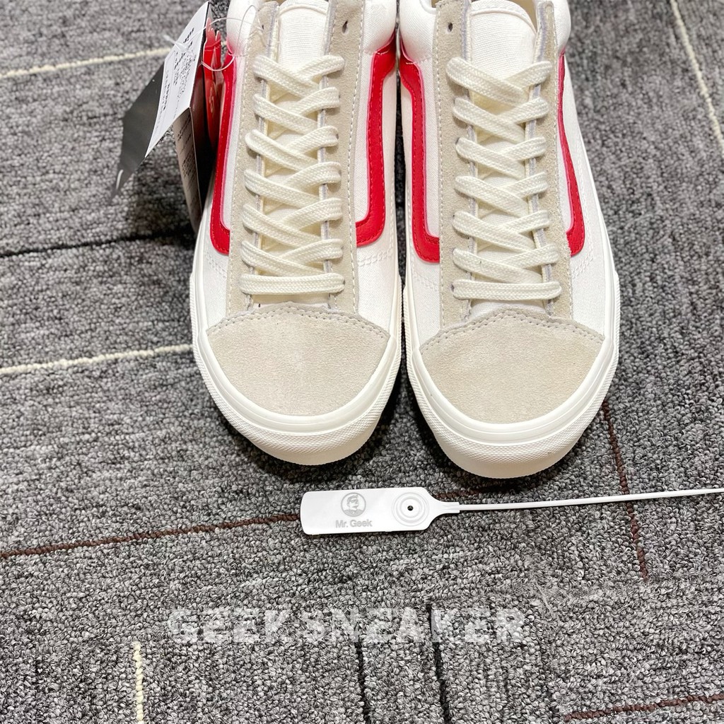 [GeekSneaker] Giày Vans Style 36 Marshmallow Racing Red - Viền Đỏ | BigBuy360 - bigbuy360.vn