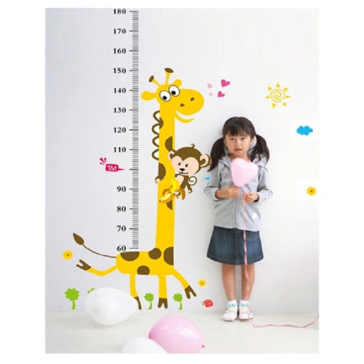 Thước Đo Chiều Cao Cho Bé Kết Hợp Đo Thị Lực Mẫu Dễ Thương Dán Tường 1183