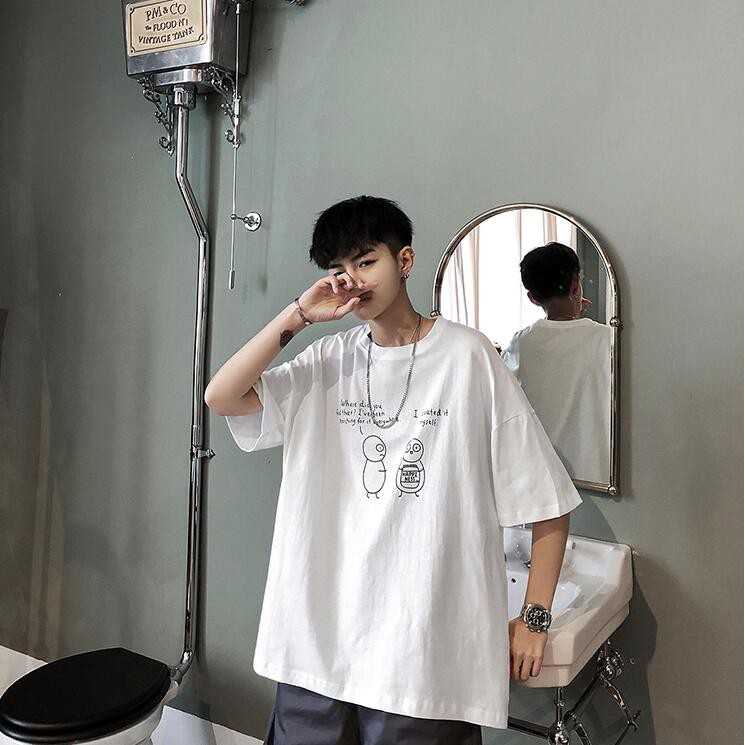 áo nam Tay Ngắn In Hình Hoạt Hình Trẻ Trung