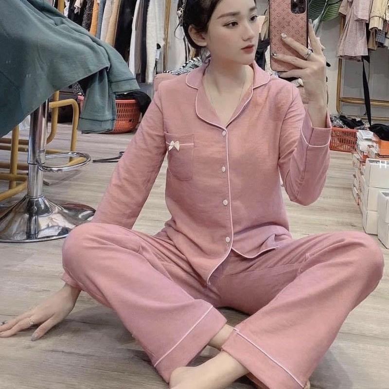 [MẪU HOT] Đồ Bộ Pijama Bộ Thu Đông Nữ Bộ Ngủ Chất Liệu Nhung Tăm Tay Dài [HÀNG ĐẸP CHUẨN] | BigBuy360 - bigbuy360.vn