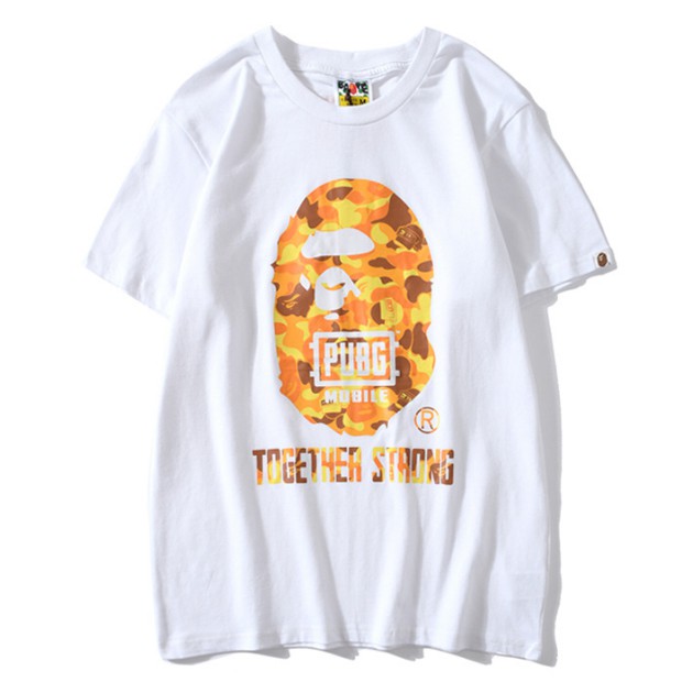 Mới Cổ Điển BAPEee X PUBG Cam Ngụy Trang Áo Len Nam Nữ Cá Mập Đầu Khỉ Vàng Sa Mạc Jakets