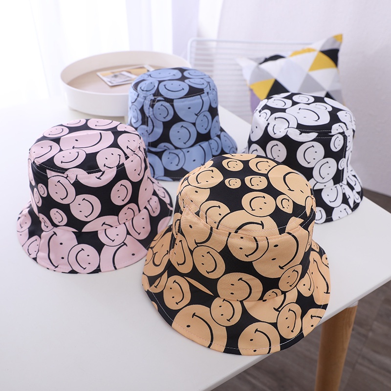 Nón Bucket Hình Mặt Cười Mới Cho Bé Trai Và Bé Gái 1-4 Tuổi