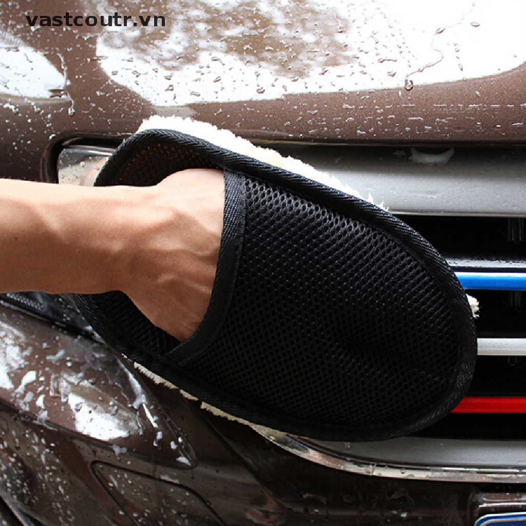 Găng Tay Nhung San Hô Lau Chùi Vệ Sinh Xe Hơi