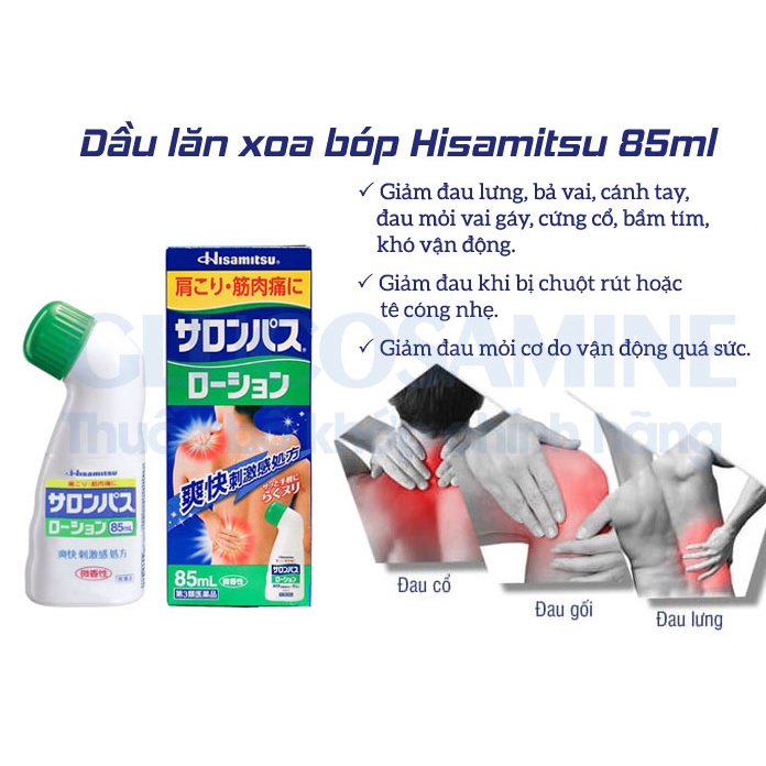 Lăn vai gáy HISAMITSU 85ml (60/th) Chai Lăn Xoa Bóp Vai Gáy Salonpas Hisamitsu Nhật Bản