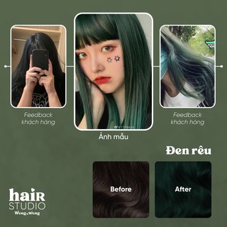 (KHÔNG TẨY - MÀU BLACK GREEN/ĐEN RÊU/RÊU ĐEN) Sản phẩm tự nhuộm tóc tại nhà tiện dụng, an toàn, dễ dùng
