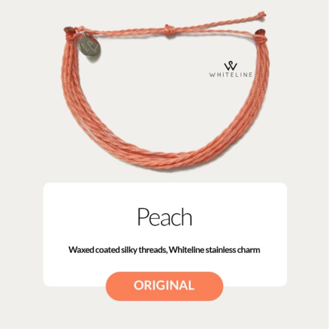 [Whiteline] Vòng tay Original Solid White/Seafoam/Peach (có size Chân)