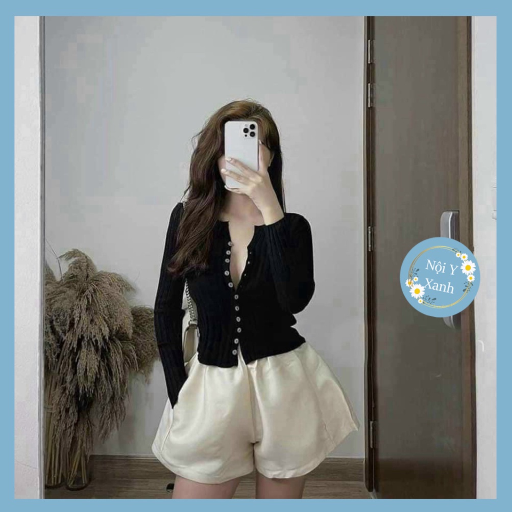 Áo len đũa cài cúc tay dài form ôm giãn nở thiết kế sexy chất len thời thượng A685 noiyxanh hot trend, phom đẹp, chất đẹ