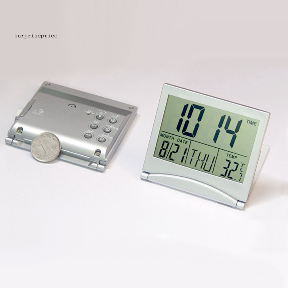 Đồng hồ báo thức điện tử mini để bàn có màn hình LCD hiển thị nhiệt độ