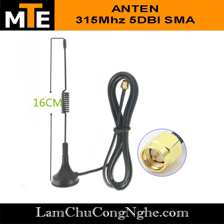 ANTEN 315MHZ 5DBI SMA ĐỰC DÀI 16CM