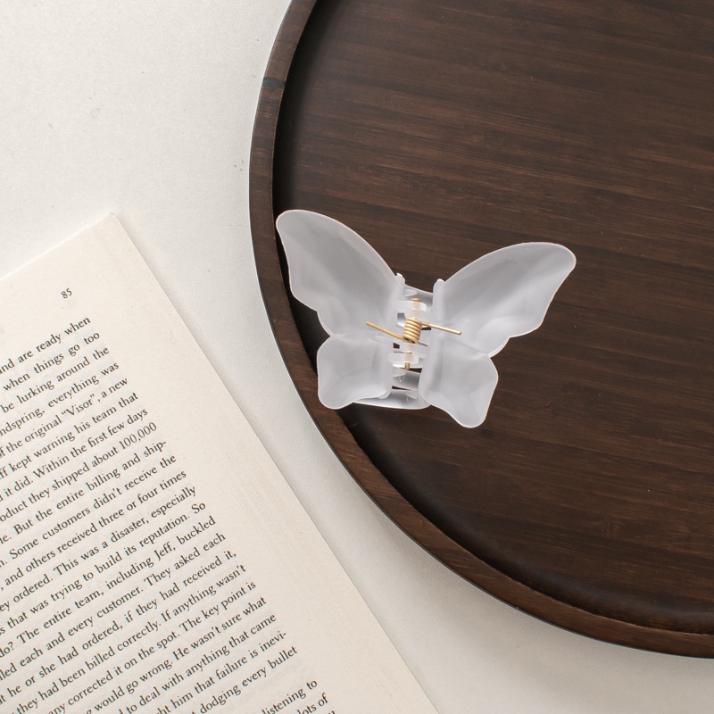 Kẹp Tóc Hình Bướm Dạng Kẹp Nửa Đầu Trong Suốt Phong Cách Hàn Quốc Cho Nữ