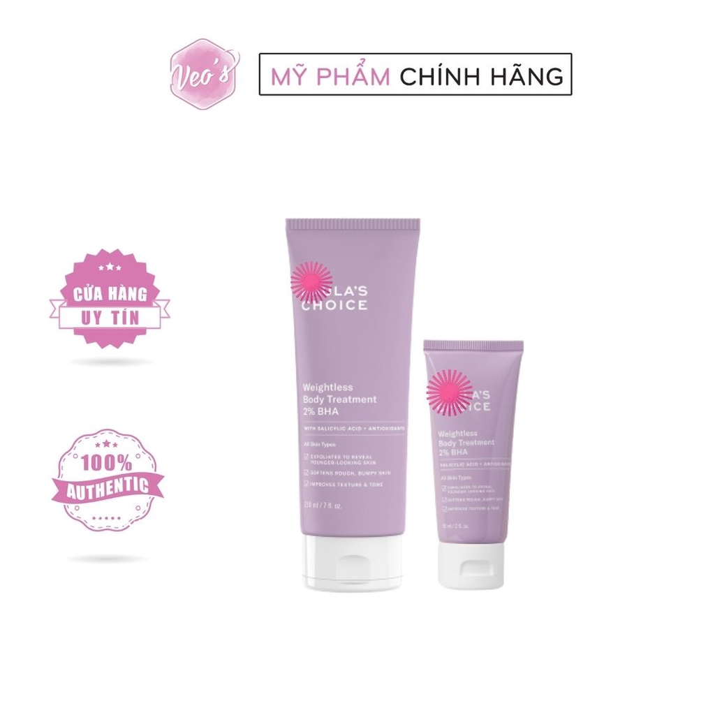 Kem Dưỡng Thể PC Resist Weightless Body Treatment With 2% BHA Tẩy Tế Bào Chết