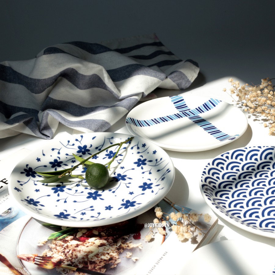 Dĩa gốm tròn họa tiết phong cách Bắc Âu hiện đại | Đĩa gốm tròn D15cm - Ceramic round dish