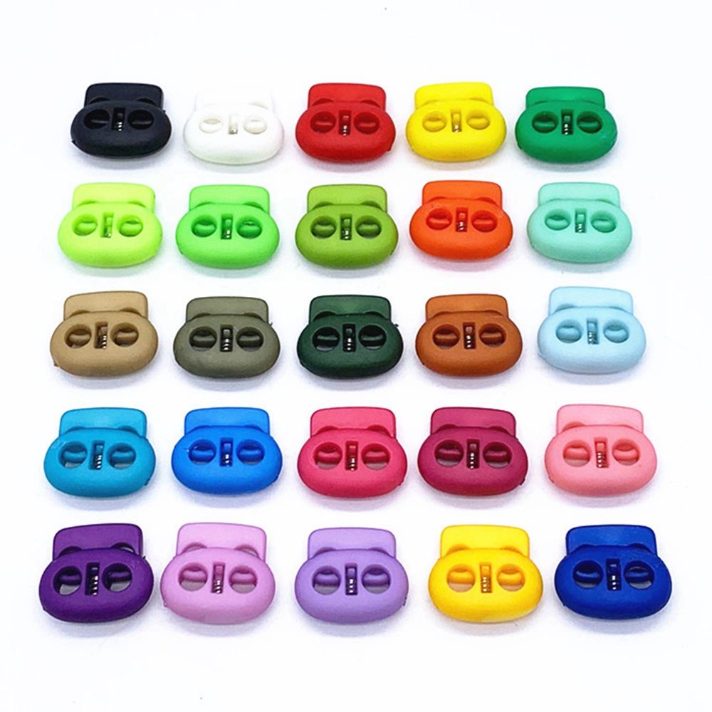 CONOPERY Set 20 nút bấm chặn dây giày thể thao bằng nhựa nhiều màu sắc kích thước 20x18mm 4mm chất lượng cao