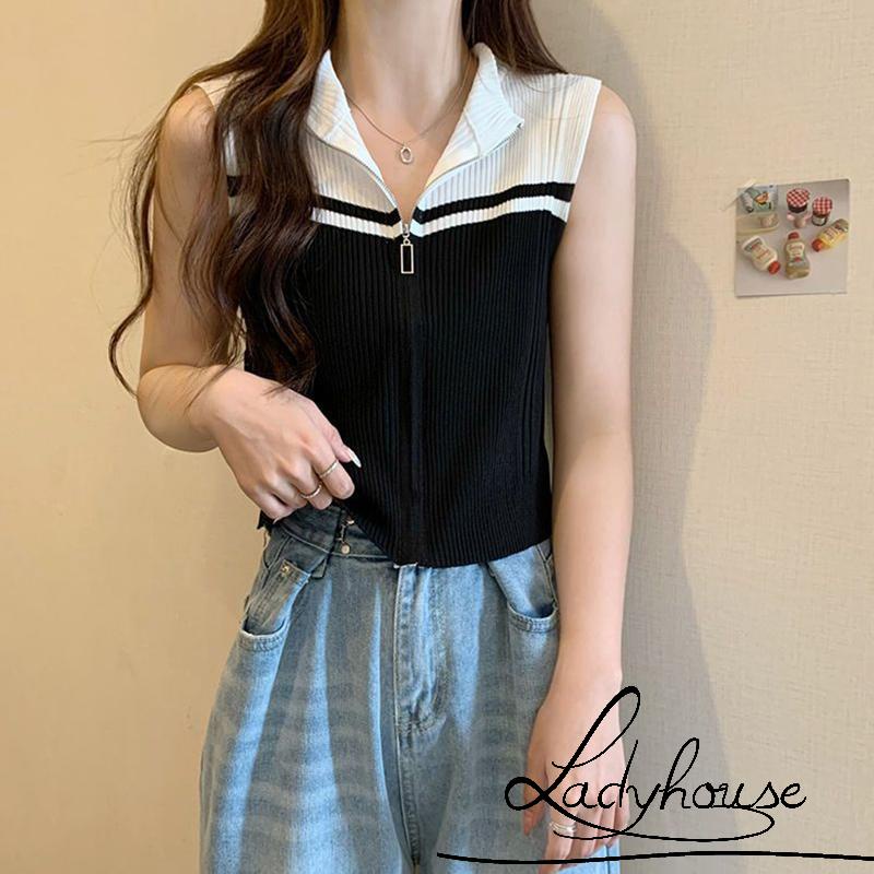 Áo Tank Top Hai Dây Màu Trắng / Đen Thời Trang Mùa Hè Cho Nữ