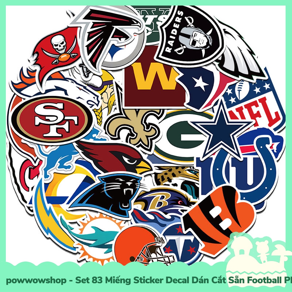 [Sẵn VN - Hỏa Tốc] Set 83 Miếng Sticker Decal Cắt Sẵn DIY Dán Trang Trí Vật Dụng Mẫu Football Player Team UP