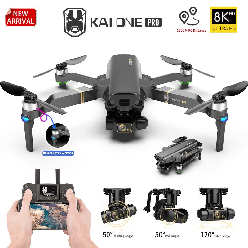 Flycam YLRC KAI ONE PRO MAX 8K Camera 3 Trục Gimbal + EIS GPS 5G Wifi - Bay 25 Phút 1,2Km - Tặng Balo