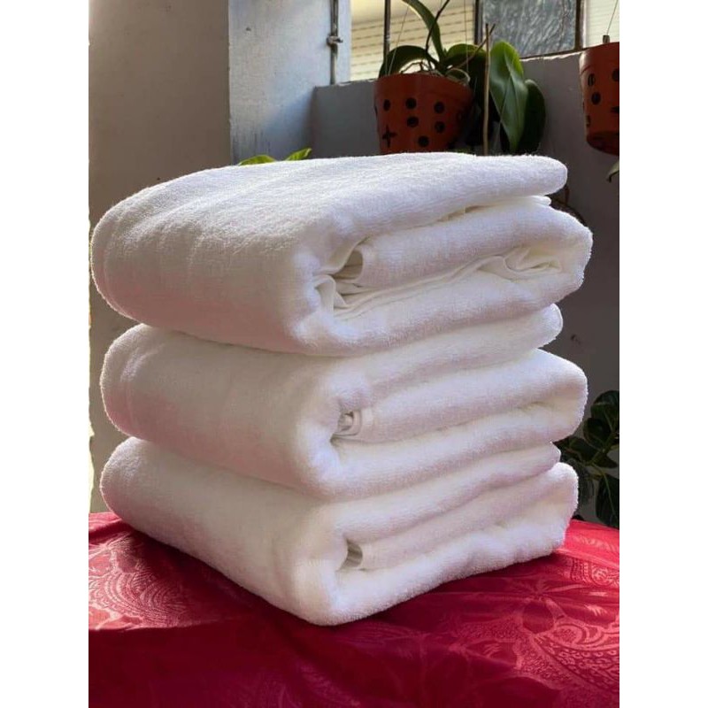 KHĂN COTTON [ CAO CẤP] KHĂN TRẮNG KHÁCH SẠN, DỆT THÊU LOGO THEO YÊU CẦU, HÚT NƯỚC TỐT, MỀM MẠI