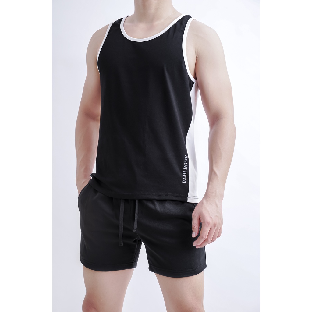 Áo ba lỗ thể thao nam BAMIHOME chất thun co giãn, thấm hút form Slimfit  ATT03