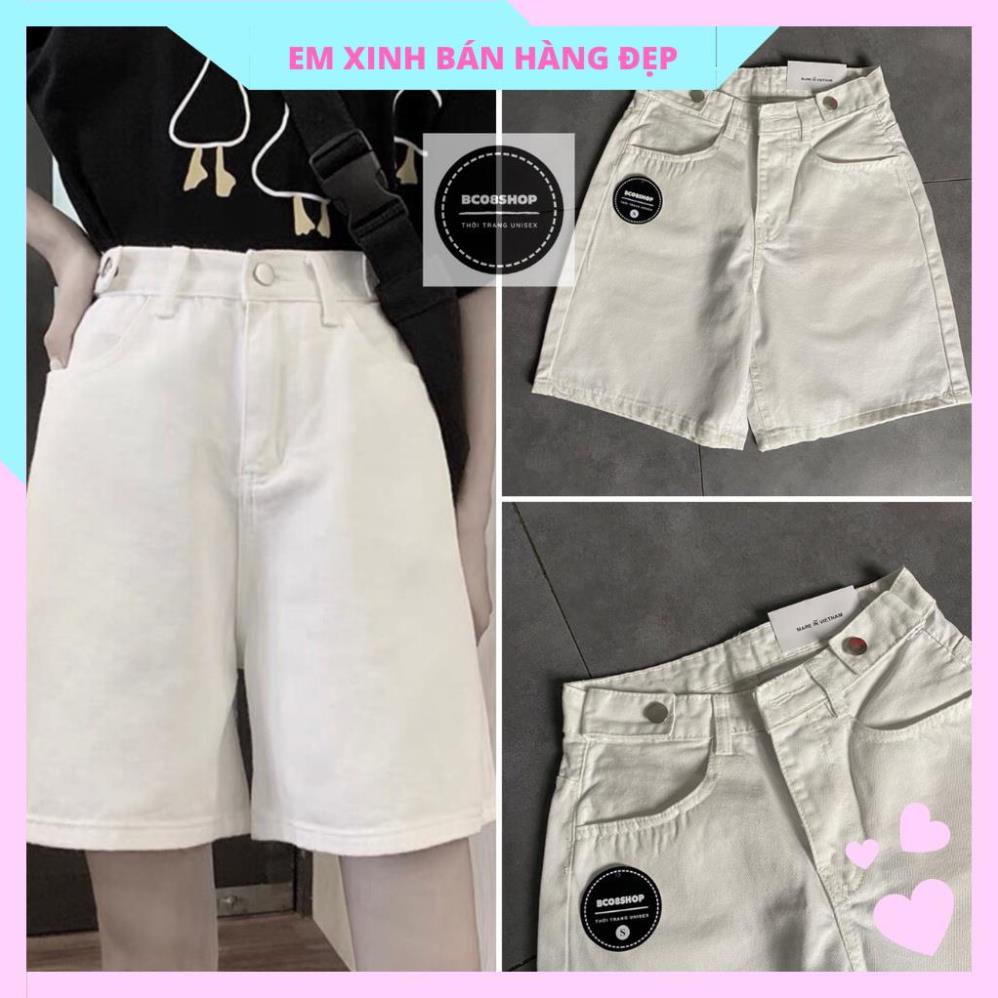 Quần Short Jean Nữ Ngố Màu Trắng Basic BC087 | BigBuy360 - bigbuy360.vn