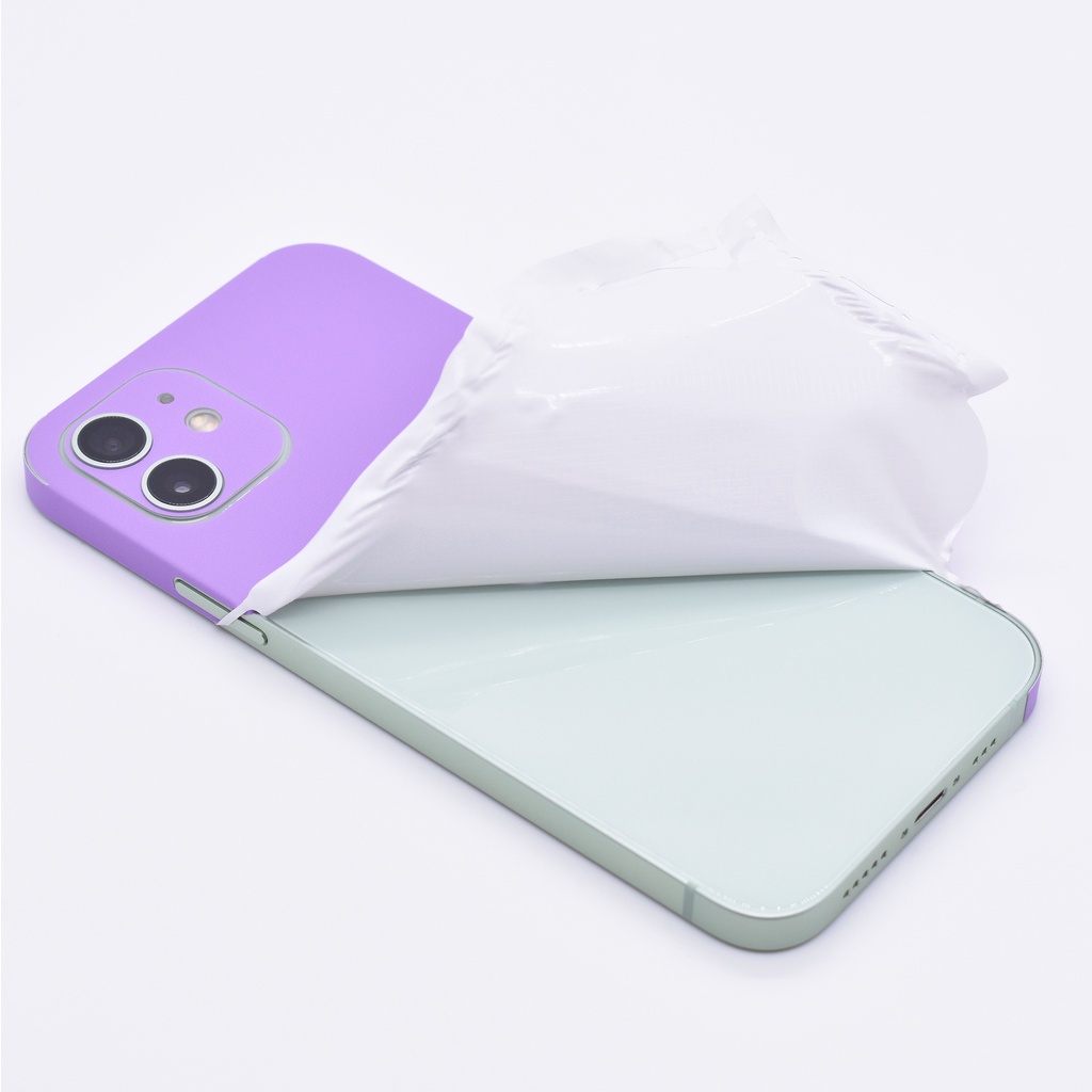 Miếng Dán Màu Tím Cho iPhone 6 6s X XR XS 7 8 Plus 11 12 13 14 Pro Max Mini SE