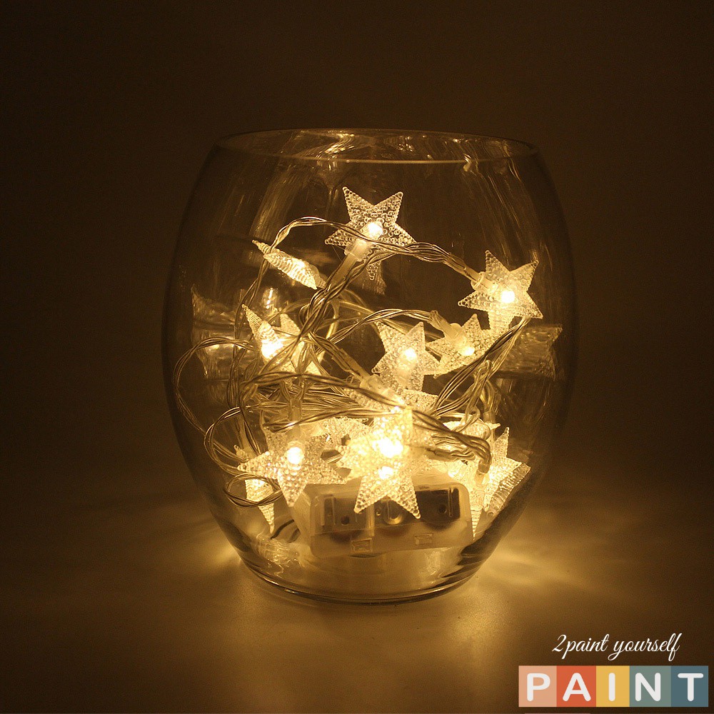 Dây đèn LED trang trí phòng ngủ dài 10 mét 100 đèn sao, đèn ngủ treo tường decor (Có điều khiển từ xa) 2PAINT
