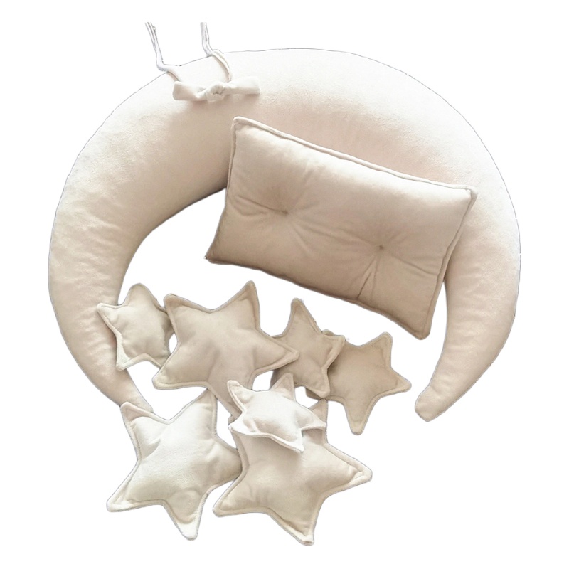 Bộ 10 Món Gối Bán Nguyệt + Gối Hình Ngôi Sao + Gối Vuông Làm Phụ Kiện Chụp Ảnh Cho Bé Sơ Sinh