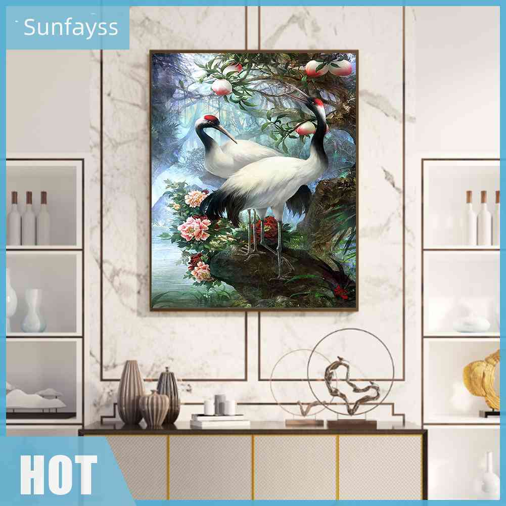 Bộ Tranh Thêu Chữ Thập DIY Hình Chim Hạc 11CT