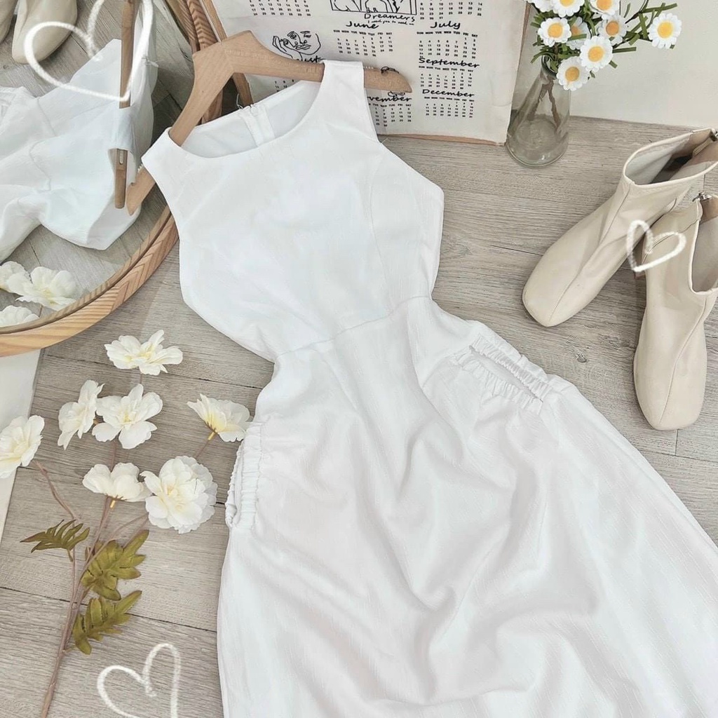 Đầm Voan Kiểu Mới Dáng Suông Cổ Tròn Không Tay Kèm Dây Kéo Sau Lưng TTSA1840