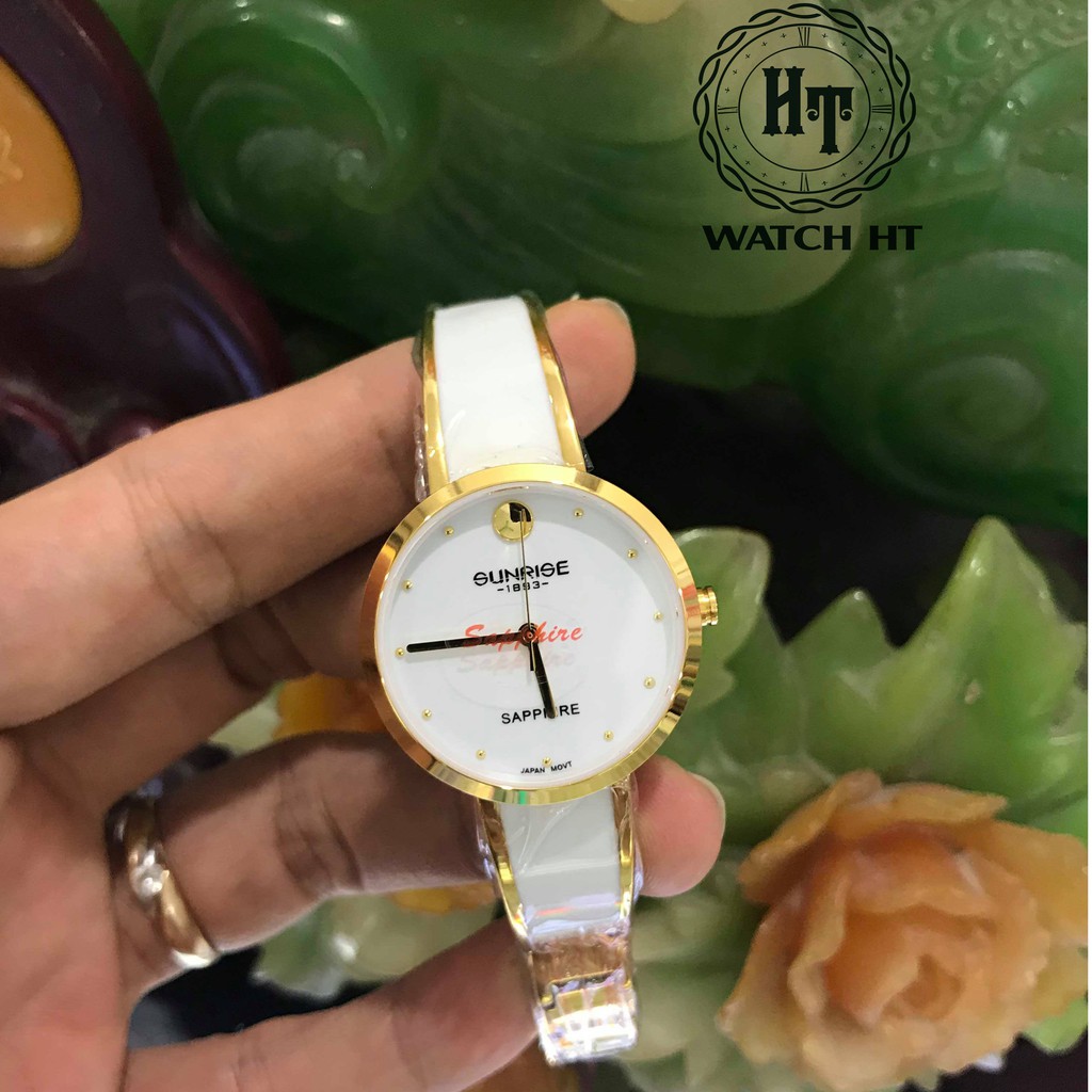 Đồng hồ nữ SUNRISE 9968SA Vành Đá sang trọng quý phái Kính Sapphire chống xước chống nước tuyệt đối | BigBuy360 - bigbuy360.vn