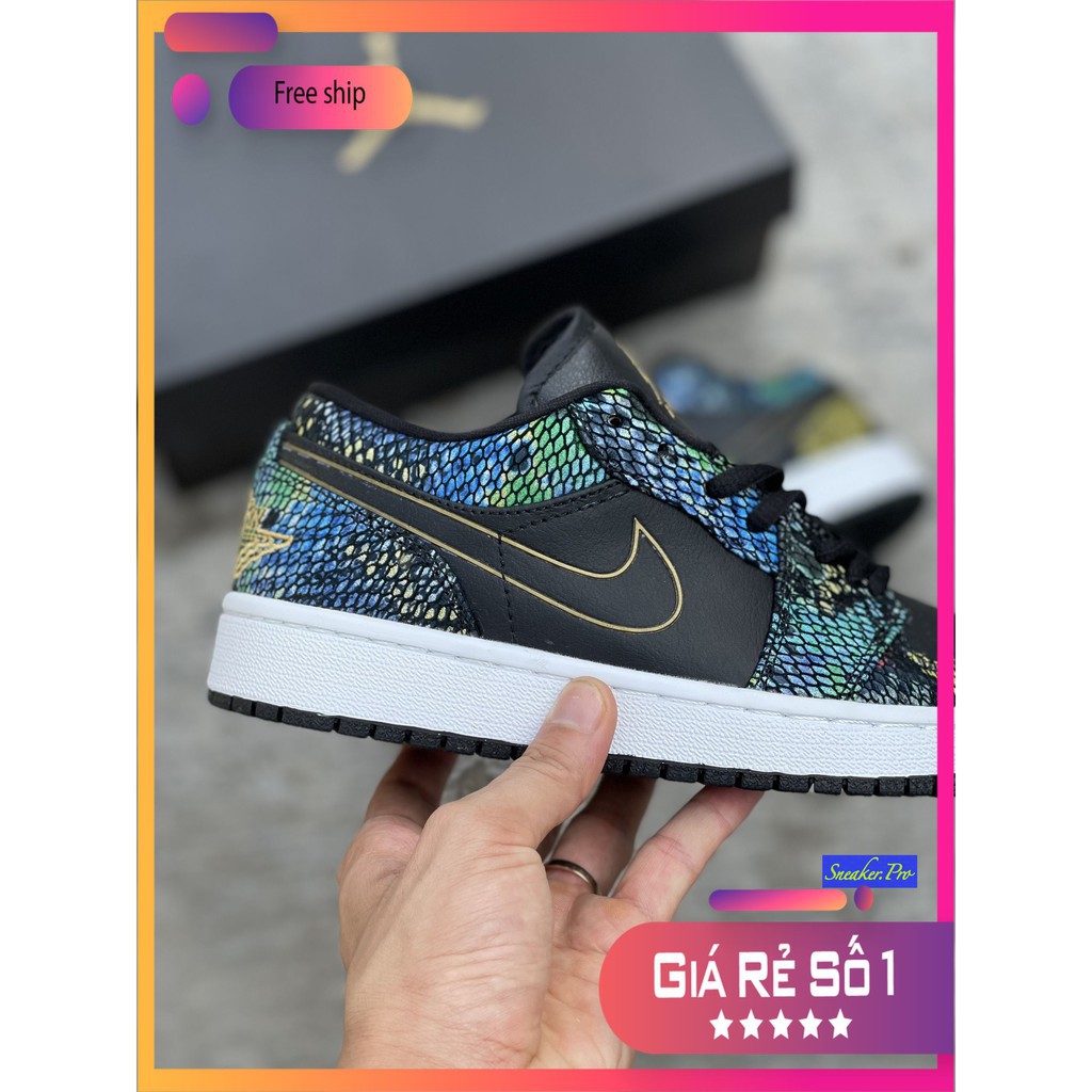 (FULL BOX + QUÀ TẶNG) Giày thể thao Jordan 1 Low Multicolor Snakeskin (W) (2020) cổ thấp siêu đẹp dành cho nam và nữ . | BigBuy360 - bigbuy360.vn