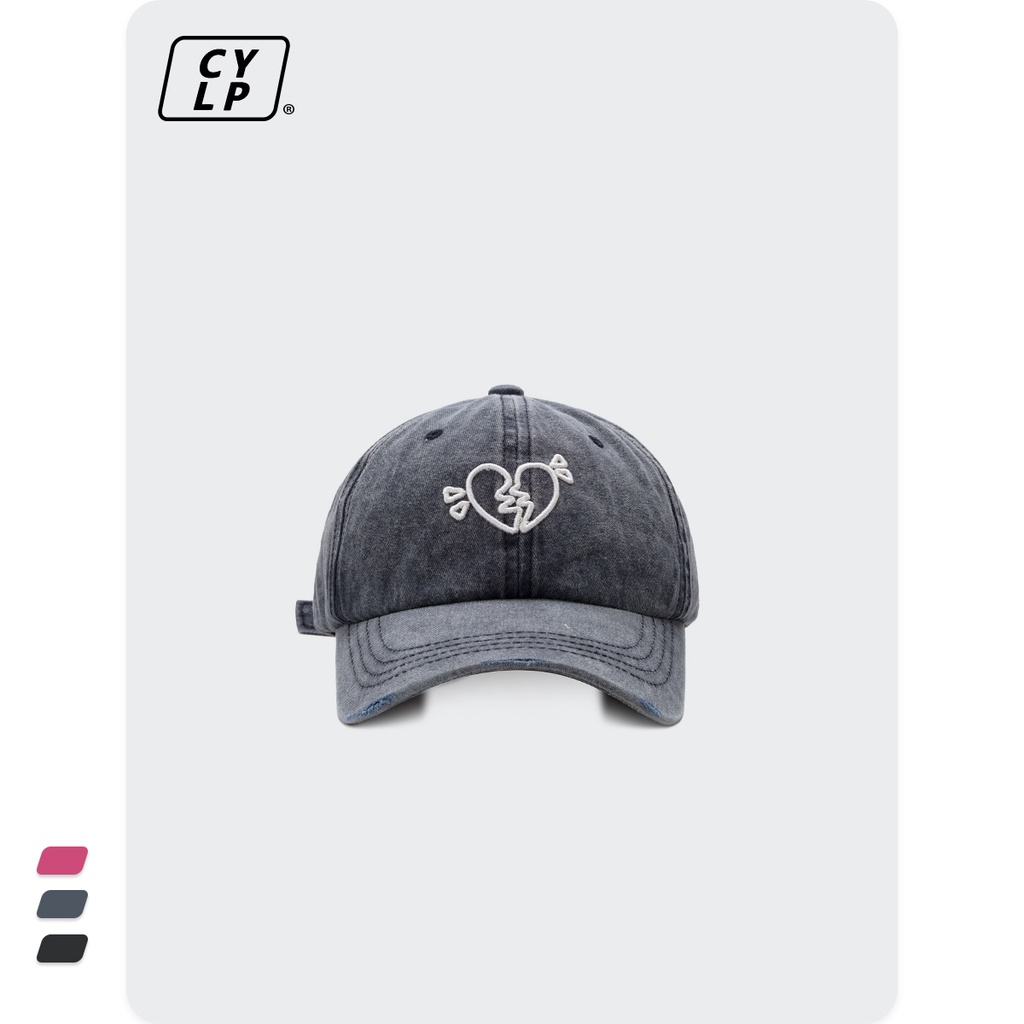 Nón Lưỡi Trai Mềm Thêu Hình Trái Tim Phong Cách Hip Hop Hàn Quốc