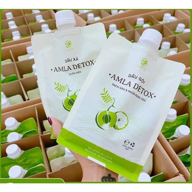 Dầu xả Laco Amla detox  500ml mềm mượt và thơm, giúp tóc chắc khỏe