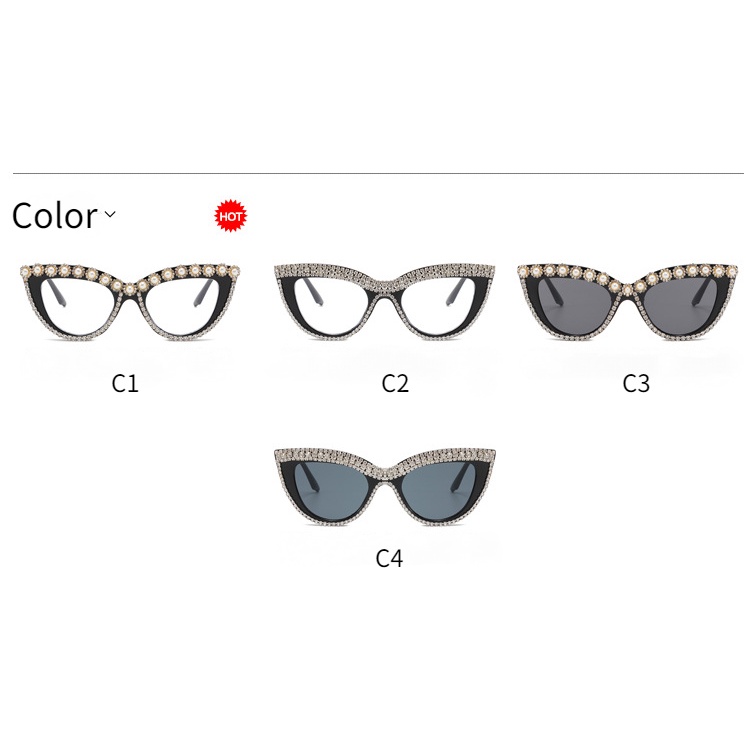 Kính Mát Mắt Mèo Chống Bức Xạ Có Đèn Led Thời Trang Cho Nữ