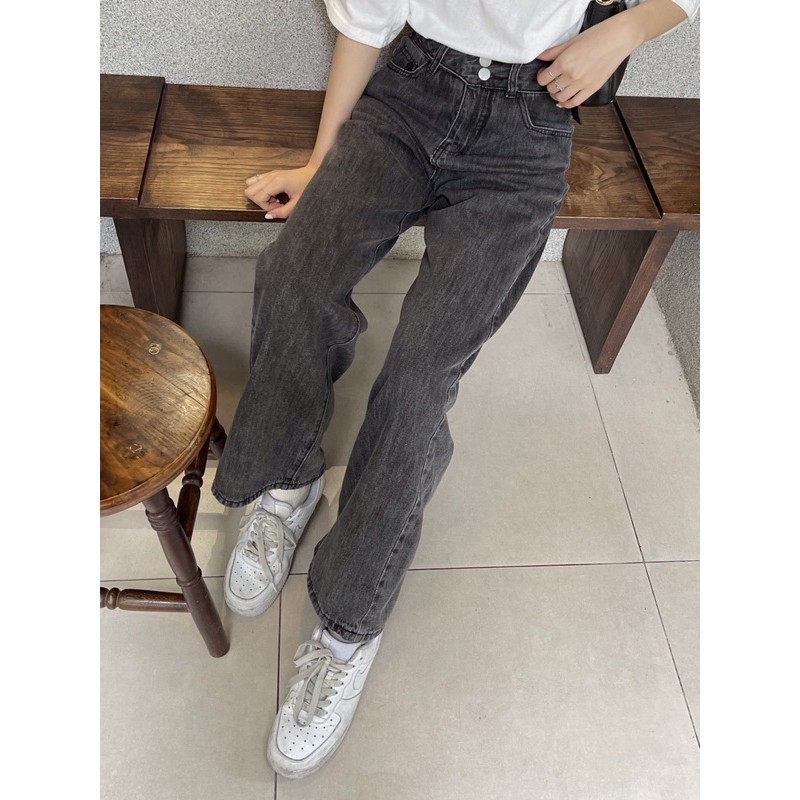 FULL SET jeans xám tro bazy+ áo phông retro
