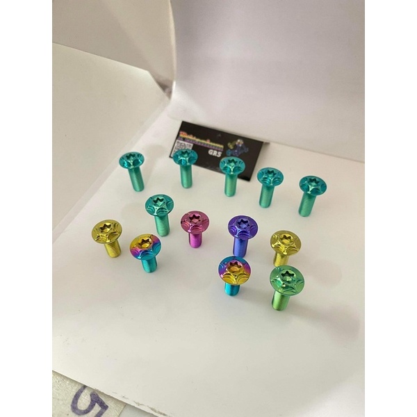 Ốc titan xịn GR5 đĩa m8*20 m8*25 mẫu salaya 2 tầng : gắn thông dụng các dòng xe nhiều vị trí : phân loại  8li20 8li25