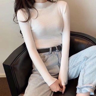 Áo len tăm cổ 3 phân-co giãn tốt