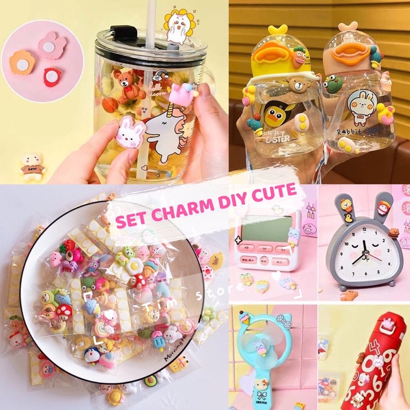 {Tím.Store} SET CHARM ICON CÓ KEO DÁN TRANG TRÍ ĐIỆN THOẠI, BÌNH NƯỚC DECOR DIY HANDMADE XINH XẮN GIÁ RẺ