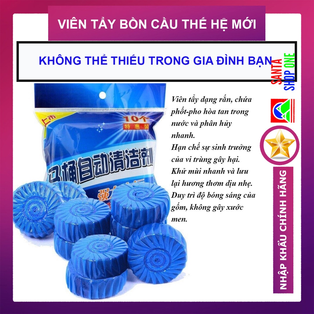 [SIÊU SẠCH 50 VIÊN]Viên Tẩy Toilet - Thả Bồn Cầu Làm Trắng Sạch, Khử Mùi, Diệt Khuẩn, Thơm Nhà Vệ Sinh, Bệ Xí