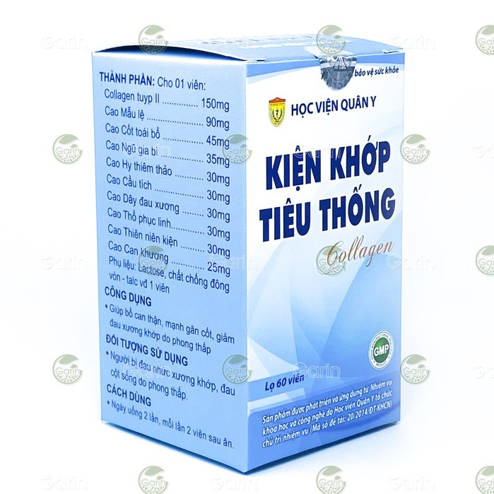 Kiện khớp tiêu thống collagen Học Viện Quân Y 60 viên giúp bổ can thận, mạnh gân cốt, giảm đau xương khớp do phong thấp