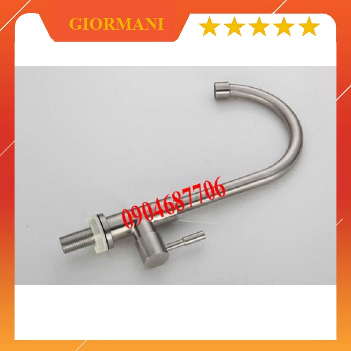 Vòi đơn lạnh chậu rửa bát, chén inox 304 tặng kèm đầu vòi rửa dây dài và dây cấp inox VRB902-DV02