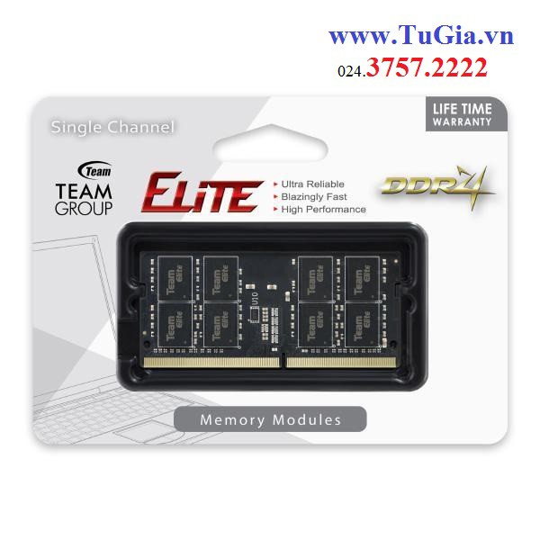 Ram Laptop TEAM GROUP Elite 8GB DDR42400MHz không tản Hàng chính hãng