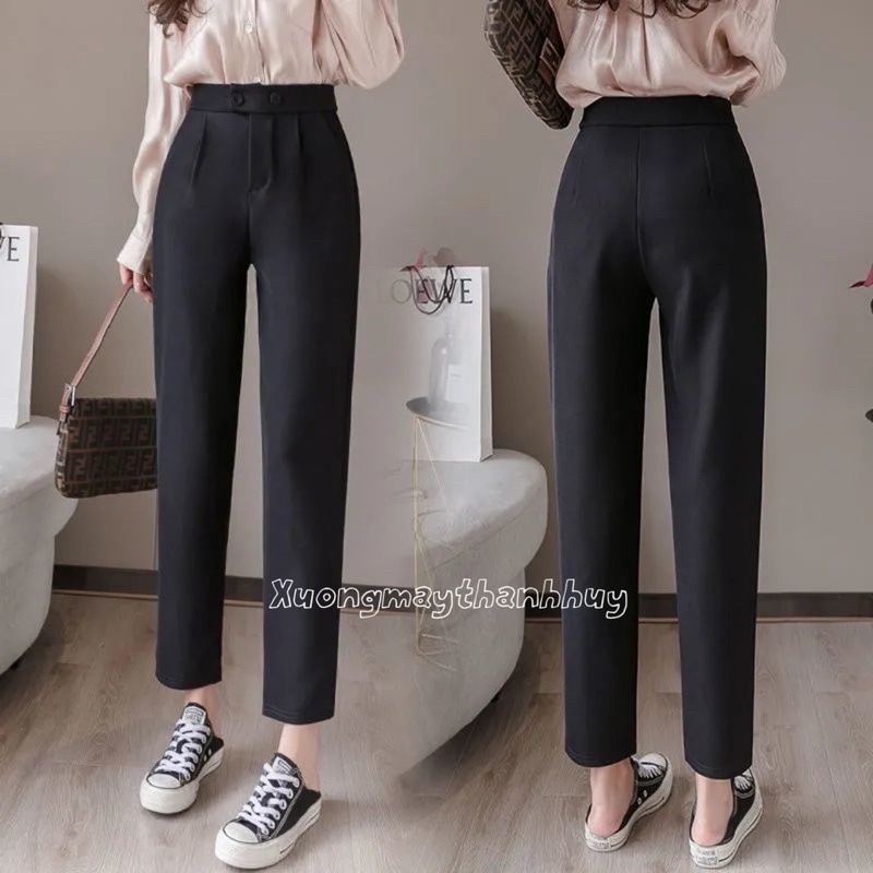 quần baggy 2 cúc lệch, quần tây 2 cúc bấm big size m406